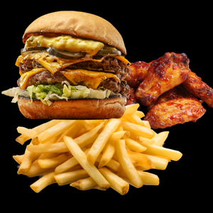 Combo 1 (Burger, Wings, Fries)